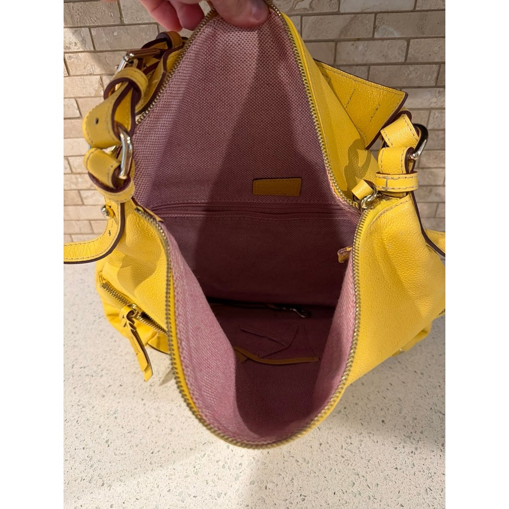 Dooney Bourke Dillen Leather Hobo Bag Yellow - Picture 9 of 9